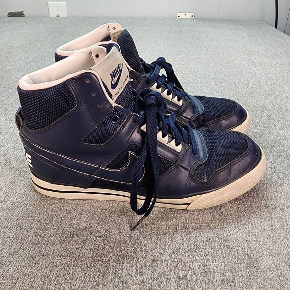 Size 9.5 - Nike Delta Force AC High Shoes Blue Basketball Lace up Sneakers